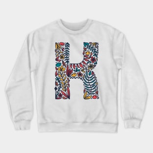 Tropical Letter K Crewneck Sweatshirt